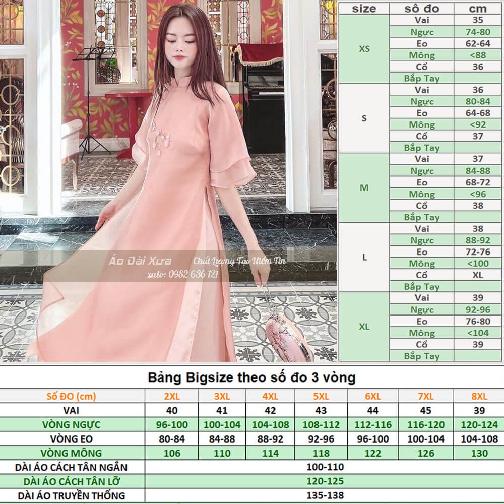 Áo Dài Bé Gái Và Mẹ Thủ Công LD51