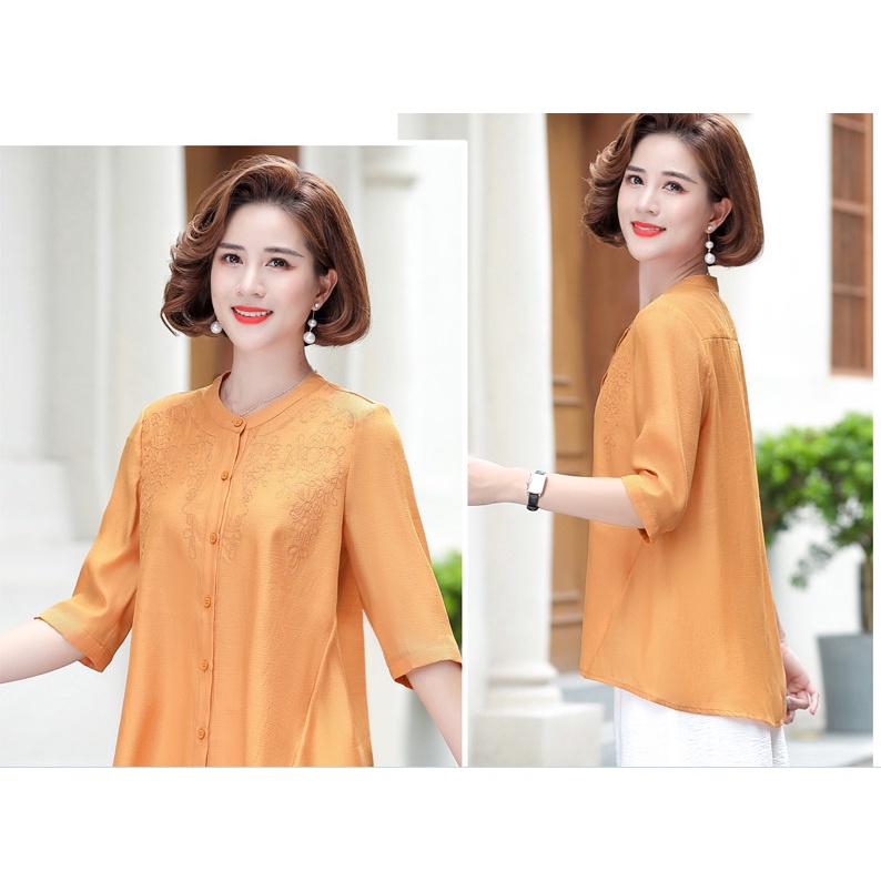 (HÀNG SẴN) Áo Sơ Mi Mùa Hè Mềm Mát Lịch Sự Cho Mẹ SM84 - Hàng Quảng Châu Cao Cấp