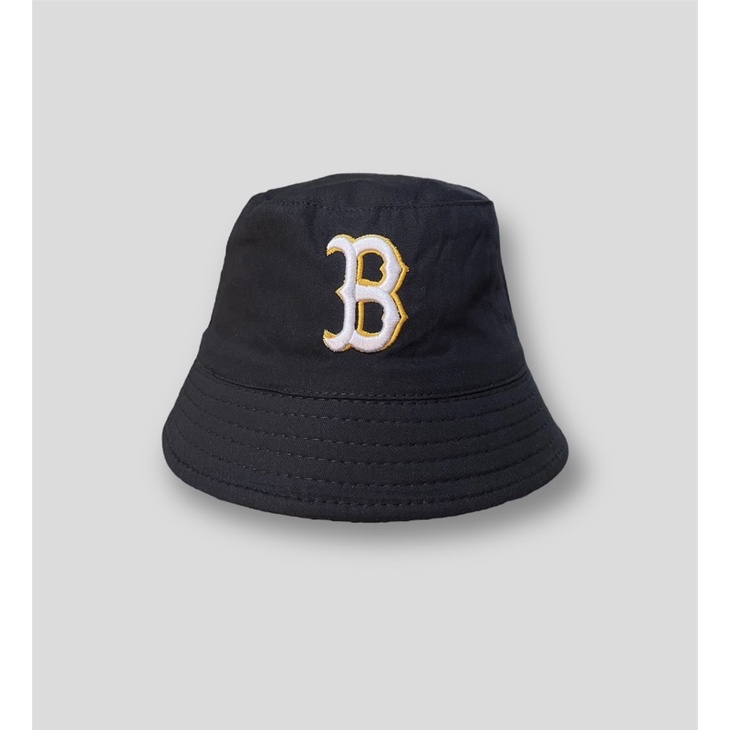 Mũ bucket cụp 2 mặt phong cách hàn quốc thêu logo nổi chữ B