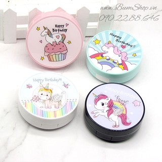 Khay gương đựng lens unicorn siêu cưng
