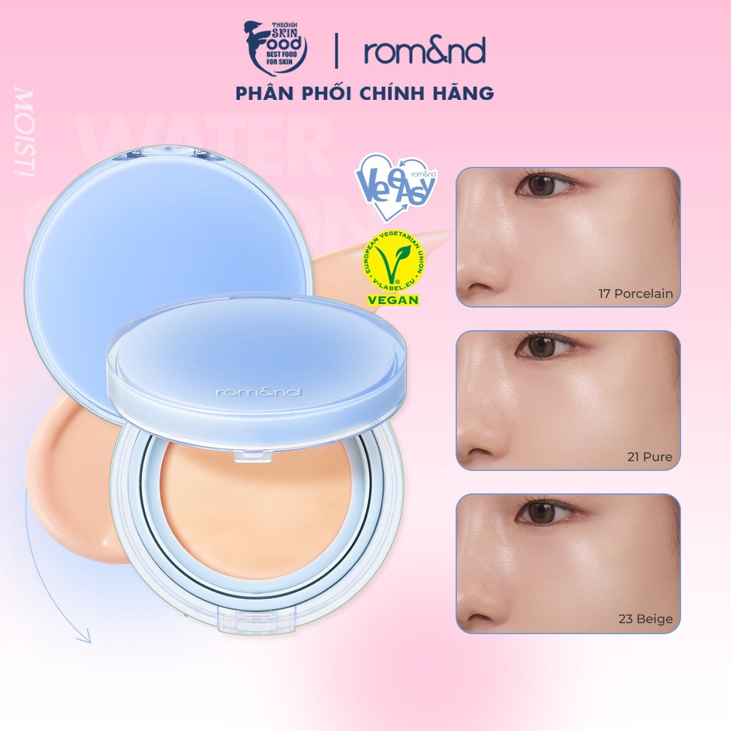 Phấn Nước Trang Điểm Che Phủ Tự Nhiên, Dưỡng Ẩm Cho Da Căng Bóng Romand Bare Water Cushion SPF38/PA++++ 20g