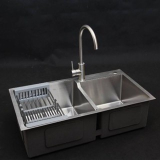 Combo chậu , bồn rửa chén bát đúc 2 ngăn hộc đều inox sus 304 model 8245l giá rẻ tphcm