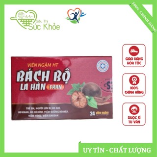 Viên Ngậm Ho Bách Bộ La Hán Quả giảm ho long đờm giảm rát họng khản tiếng do ho kéo dài