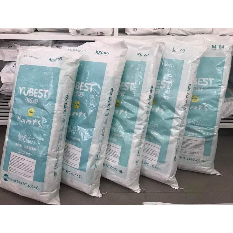 Tã Bỉm Quần Dán Yubest Gold S90/M84/L78/XL72/XXL66/XXXL66