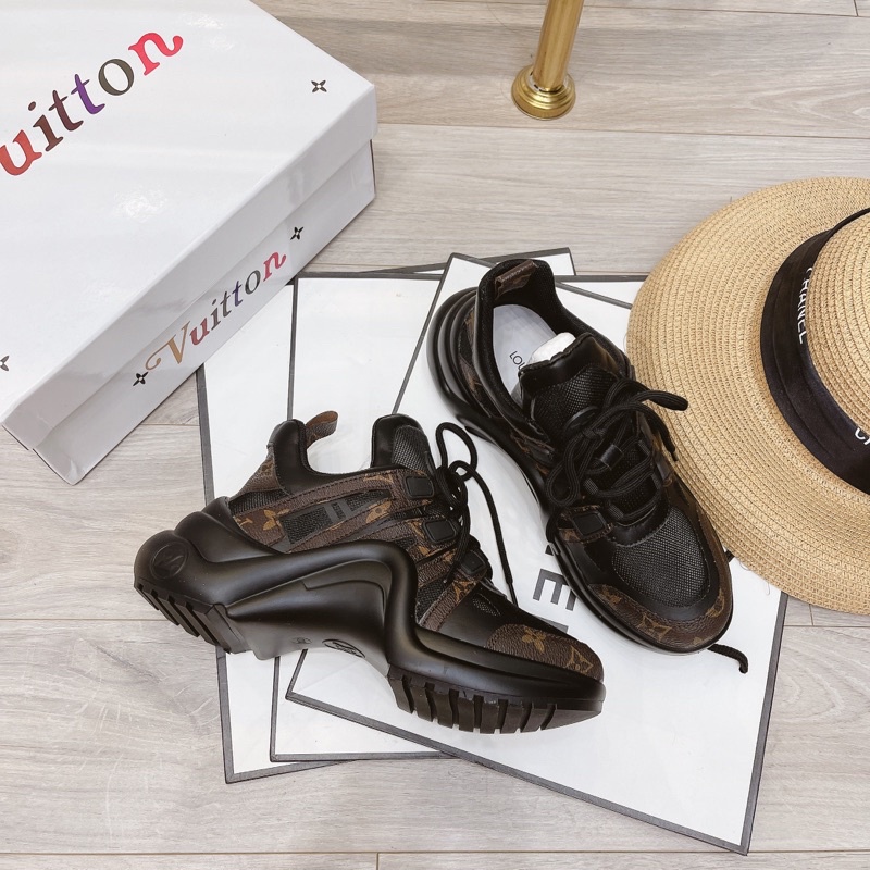 Giày thể thao đế lượn sóng họa tiết đen hoa nâu Nguyên hộp hãng cao cấp