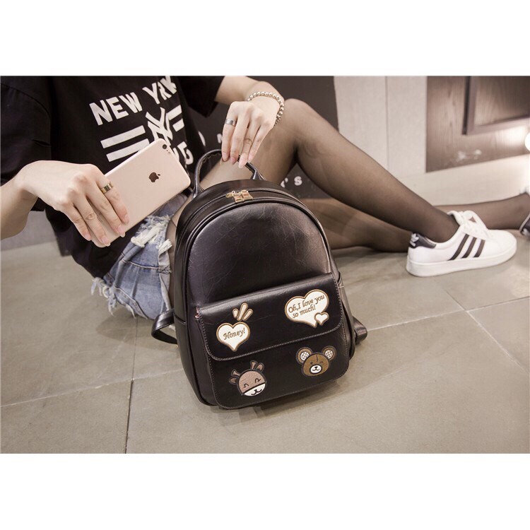 Balo da thời trang nữ gấu phối tim