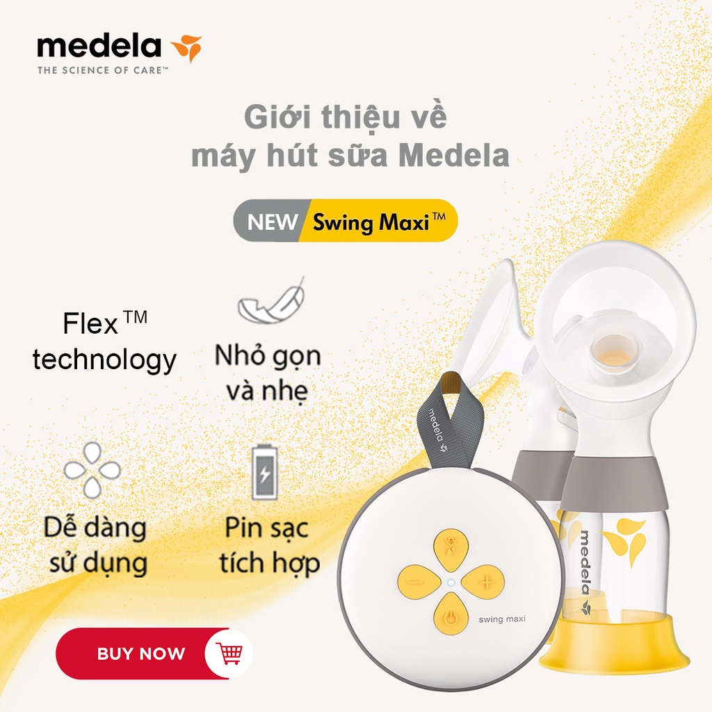 Máy hút sữa điện đôi Medela Swing Maxi 2.0 | Có pin sạc, phễu PersonalFit Flex™, công nghệ 2 Phase Expression