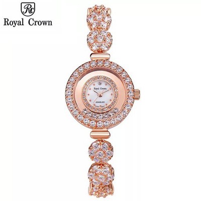 Đồng hồ nữ chính hãng Royal Crown 5308 dây thép đính đá cao cấp, chống nước, đeo tay đẹp, sang chảnh