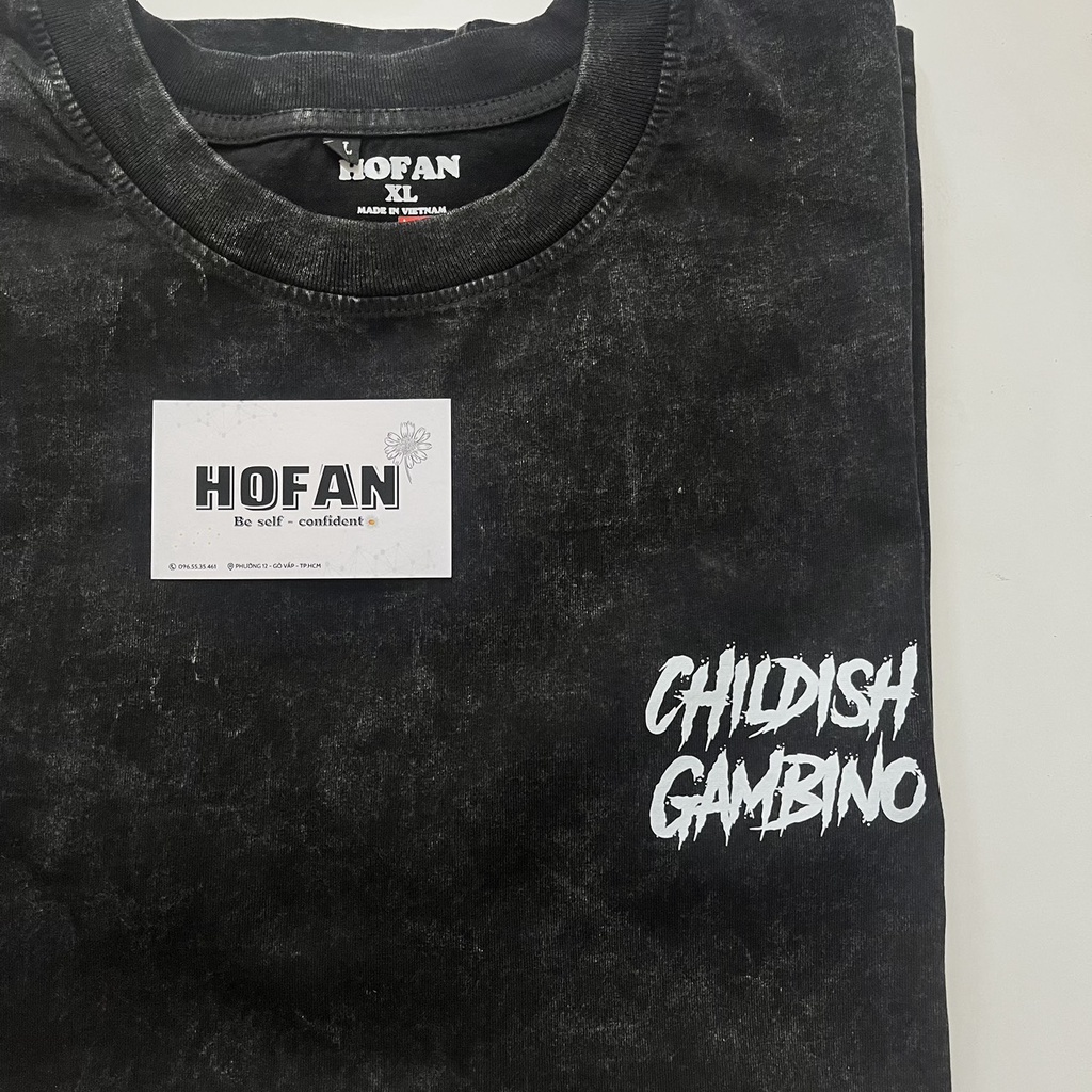 Áo thun tay lỡ Wash Xám đen Hip Hop phông Unisex nam nữ Cotton oversize form rộng