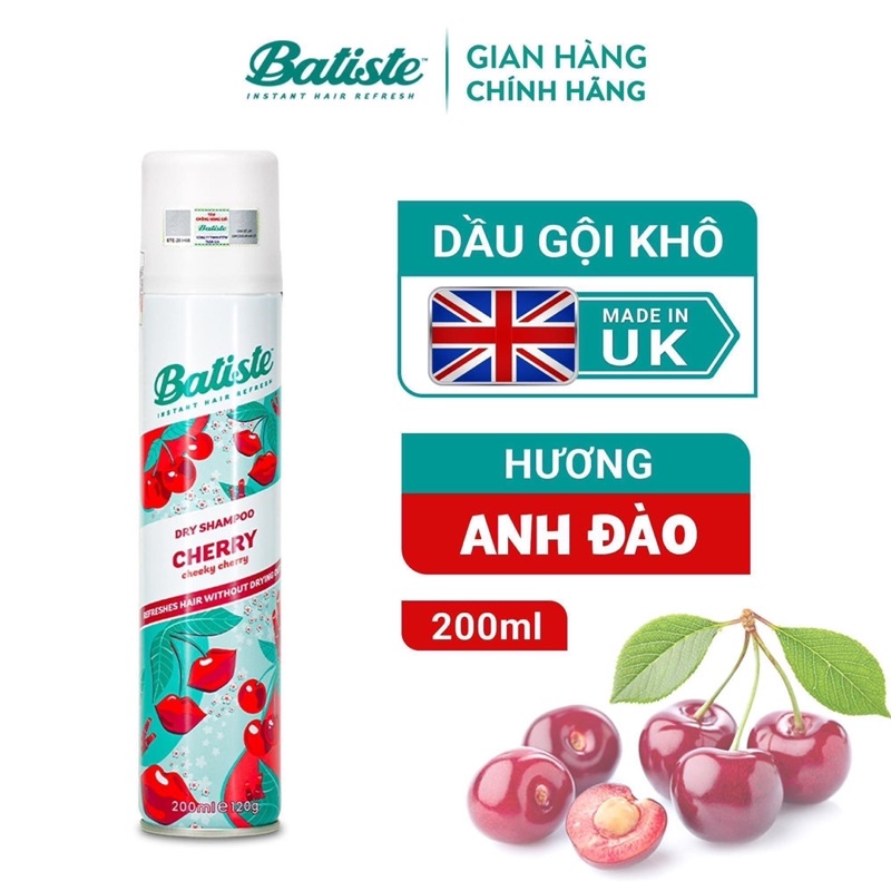 Dầu Gội Khô Batiste Dry Shampoo 200ml