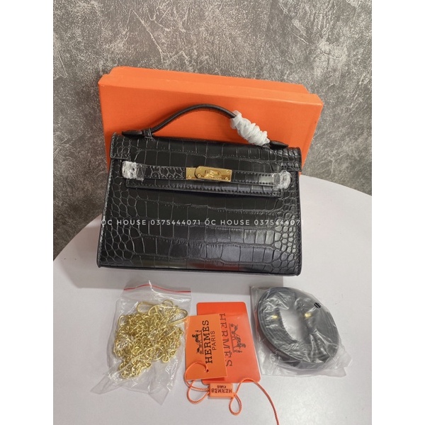 Túi xách nữ Túi HM dáng ngang Pochette size 22 da mềm