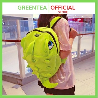 Balo hình khủng long nhung size lớn greentea g113 , balo khủng long vải nhung mịn