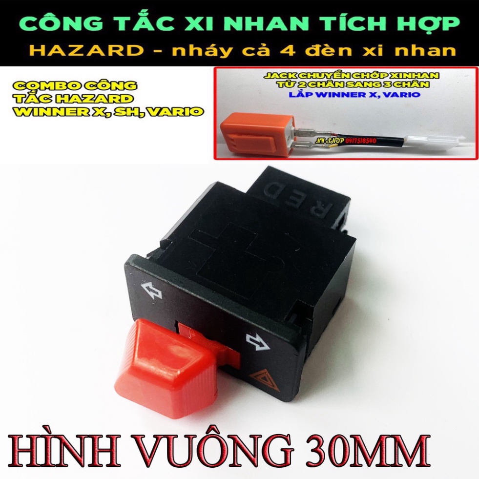 COMBO CÔNG TẮC XINHAN TÍCH HỢP ƯU TIÊN HAZARD CHO WINNER X 2023, SH , VARIO, SH 2023 ( 3 món)