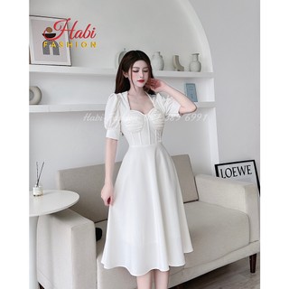 ĐẦM VÁY TRẮNG CỔ ĐÍNH HẠT DỰ TIỆC HÀNG THIẾT KẾ TRẺ TRUNG SANG CHẢNH