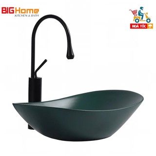 Chậu rửa lavabo bàn đá - lavabo thuyền xanh đặt ban đá - chậu rửa ovan cao cấp nhập khẩu mission