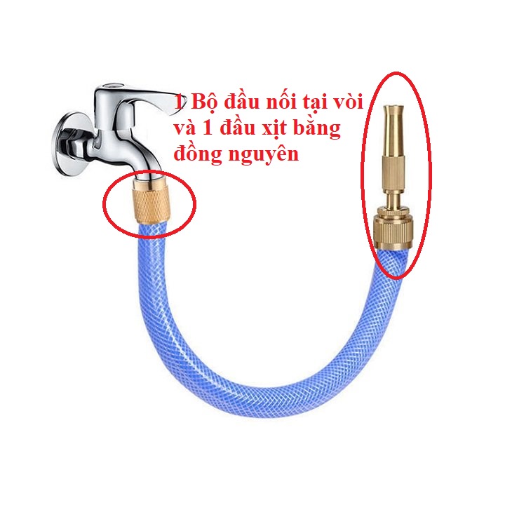 [ 1 BỘ] ĐẦU NỐI TẠI VÒI VÀ ĐẦU XỊT BẰNG ĐỒNG NỐI ỐNG NƯỚC MỀM 16mm, 21mm – 1071.1072