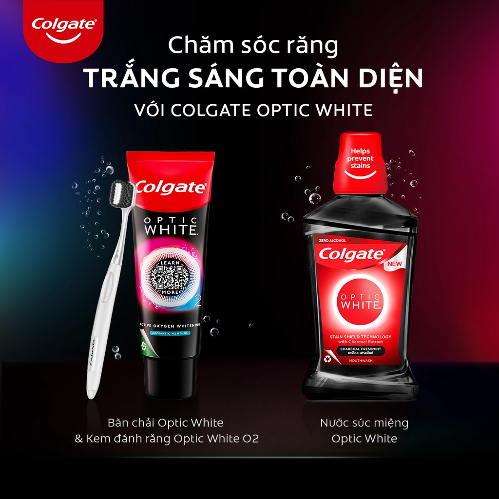 [HB Gift] Bộ 2 bàn chải Colgate Optic White làm trắng răng, loại bỏ vết ố