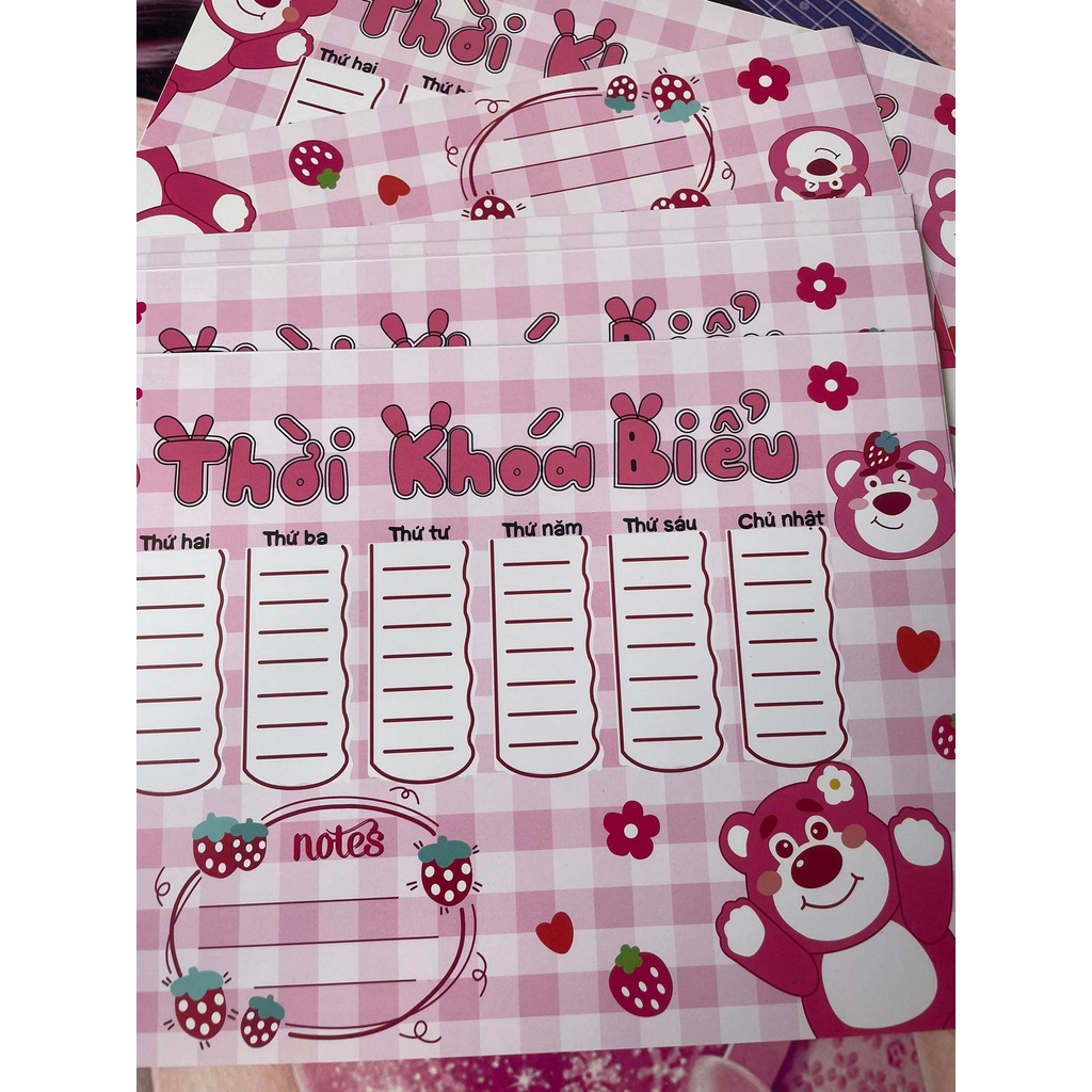 Thời khóa biểu hình Gấu Lotso siêu xinh - Ry Store Takenotes