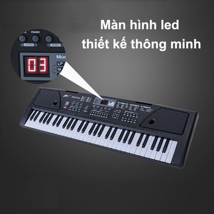 Đàn piano điện tử 61 phím Tặng kèm Mic đàn organ electronic keyboard cao cấp dành cho trẻ em người lớn mới bắt đầu VT160