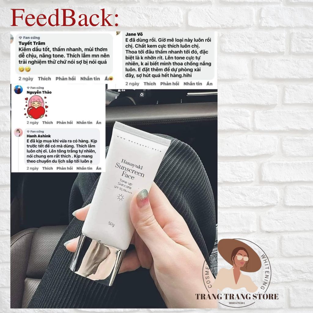 Kem Chống Nắng Nâng Tone Da Mặt & Body Hanayuki