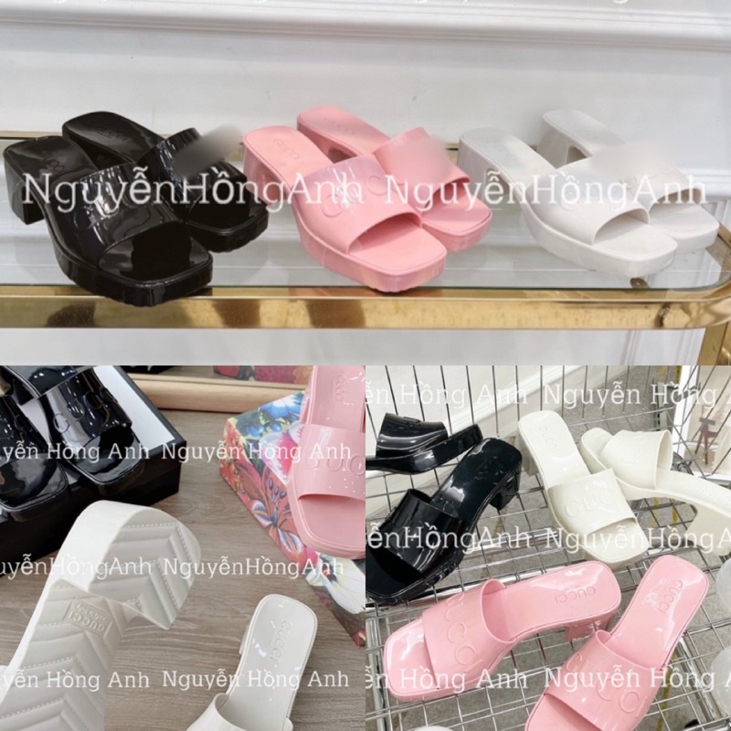 Guốc dép nhựa quai ngang cao 5p (FULL HỘP túi vải túi giấy đầy đủ) cho nữ