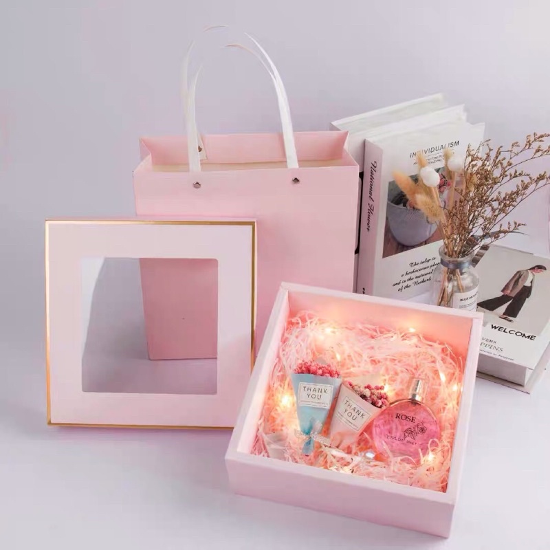 Full set túi + hộp quà tặng nhiều màu sắc đựng quà dành tặng cho người thân bạn bè người yêu