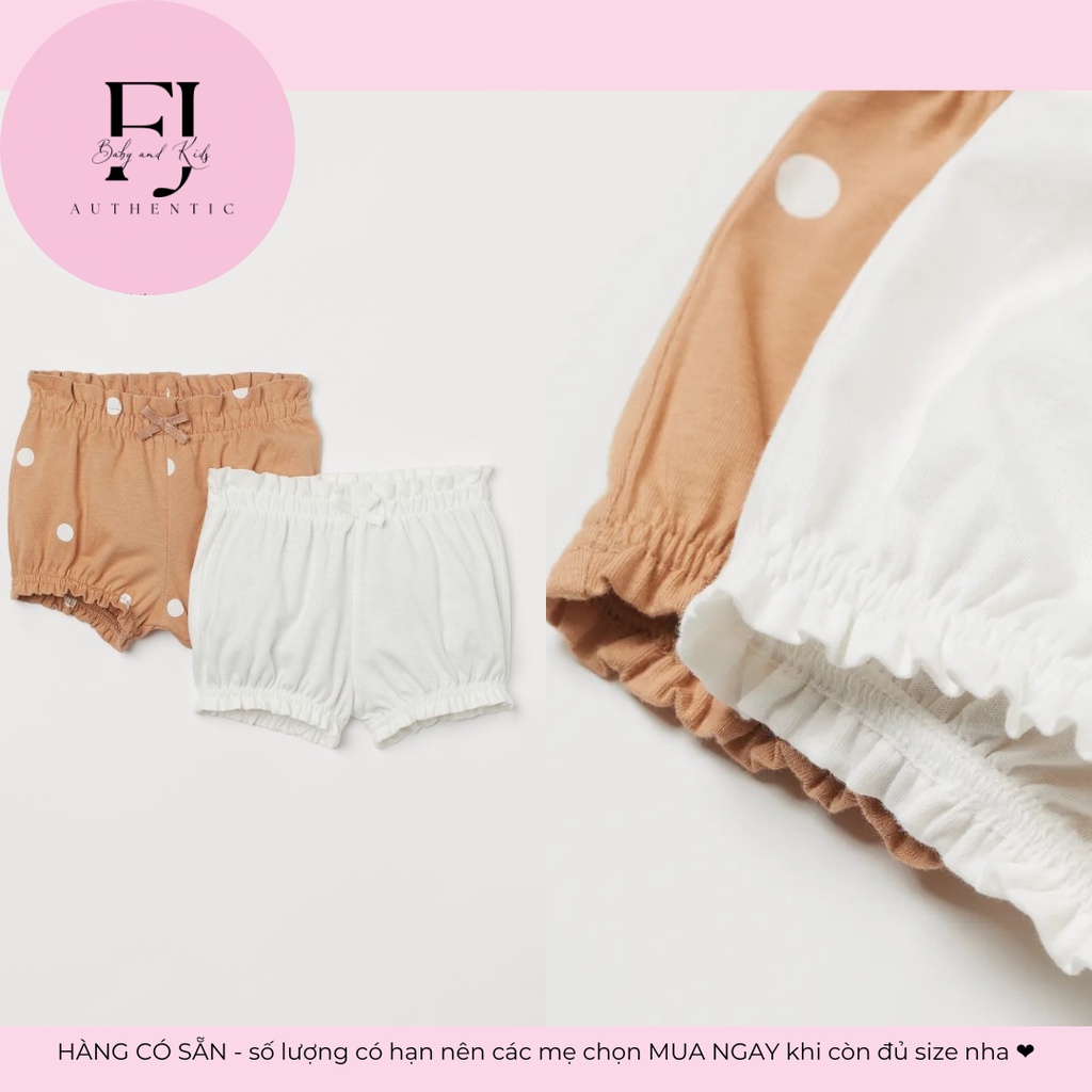 Quần thun trẻ em chính hãng HM, quần bé gái Quần thun nâu chấm, quần thun trắng, hàng hiệu cho bé