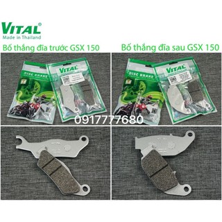 Bố thắng đĩa trước sau  GSX 150 S-R hiệu VITAL - Má phanh xe máy, bố thắng đĩa VITAL chính hãng Thái lan