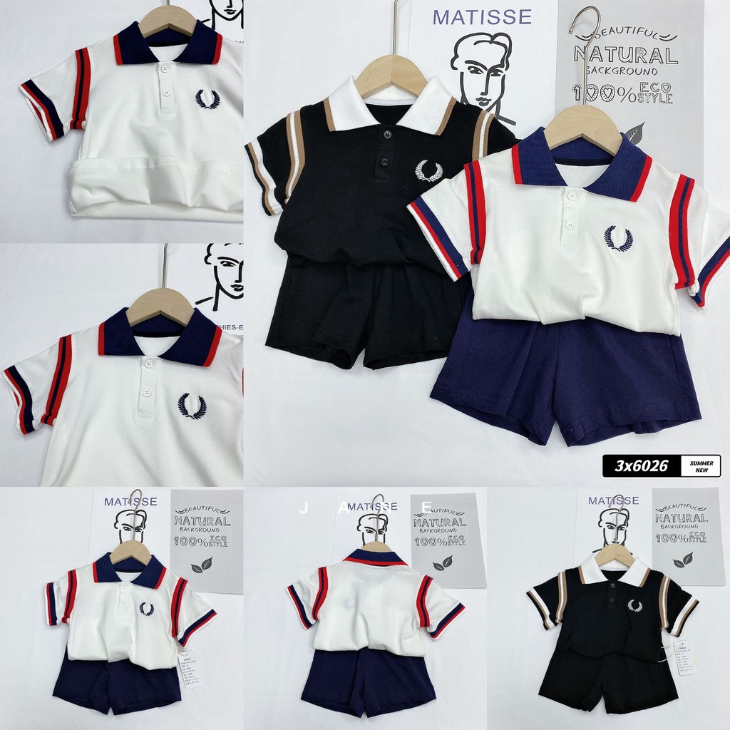 Bộ quần áo cộc tay cho bé trai,bộ polo phong cách thể thao cho bé tuef 10-25 kg -  BH2