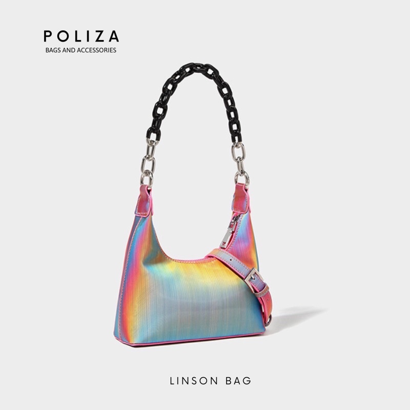 Túi sát nách hoạ tiết phối dây xích với Gam màu cá tính thời trang cao cấp