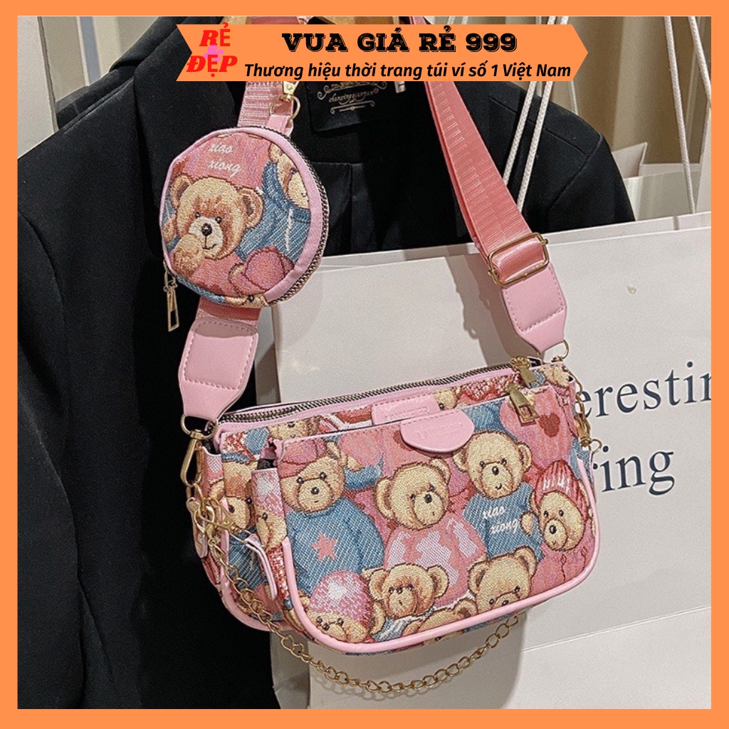 Túi nữ hình gấu đeo vai đeo chéo đẹp giá rẻ đi chơi phong cách thời trang hàn quốc dễ thương DC239