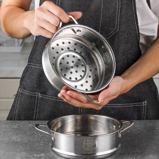 Xửng hấp đồ ăn cho bé inox 304 chuẩn xịn size 16, size 18
