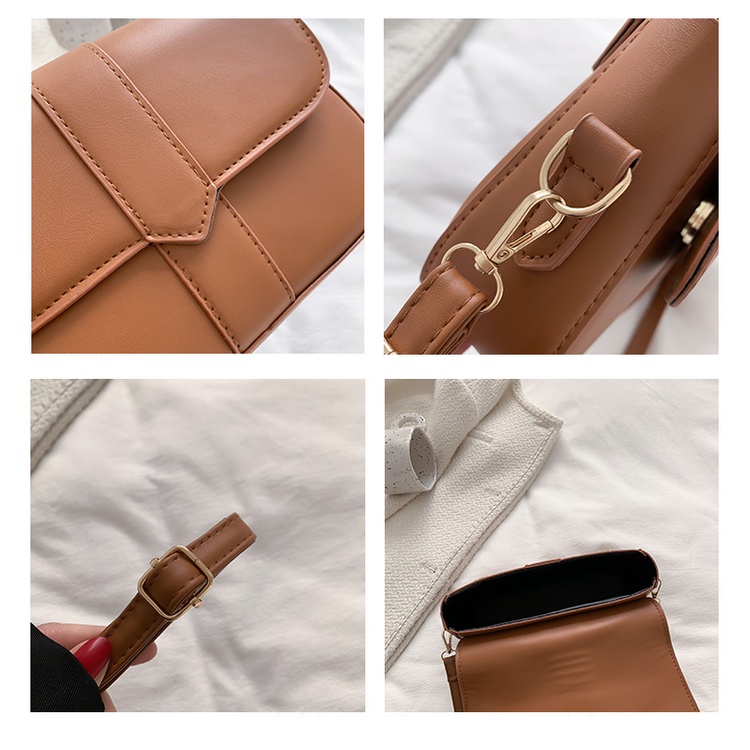 Túi xách nữ, túi đeo chéo dáng chữ nhật nắp đậy kiểu mới dễ phối đồ cho nữ Little_Lisa_Store 014