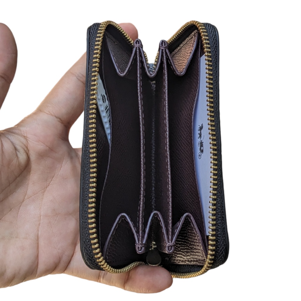 COACH SMALL ZIP AROUND CARD CASE WALLET Coach C6723 đen