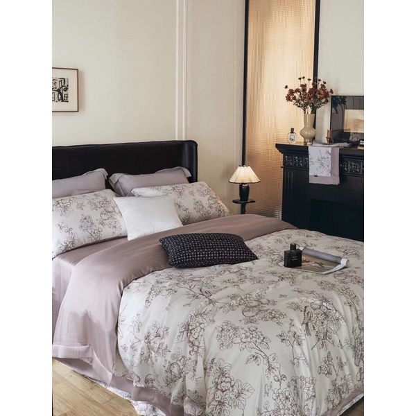 Chăn ga gối tencel hoa Freemonde cao cấp