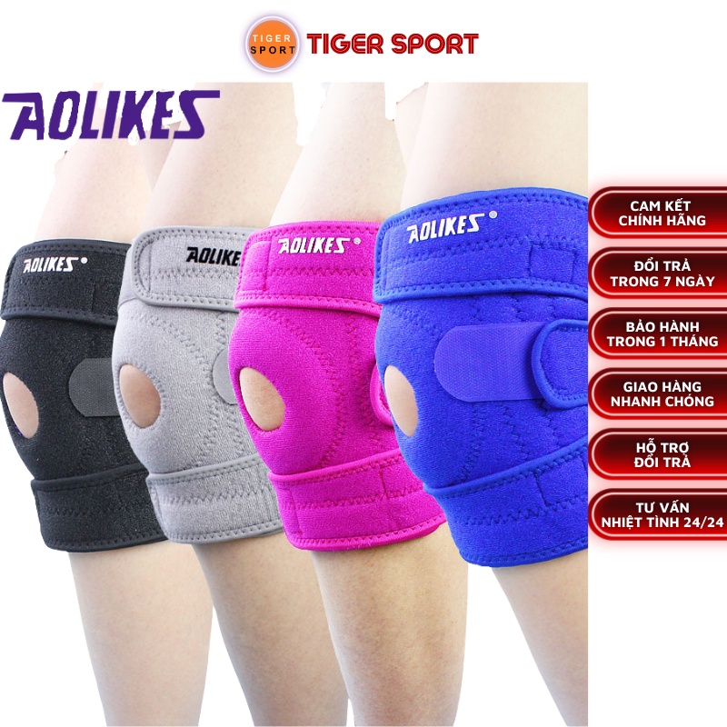 Bảo Vệ Đầu Gối AOLIKES 7912 Có Lò Xo , Hỗ Trợ Tập Gym ,Yoga , Pilates , Dance, Bóng Rổ , Chạy Bộ , Leo Núi , Xe Đạp