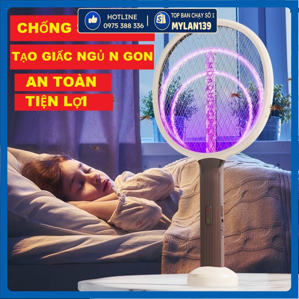 Vợt Bắt Muỗi Thông Minh Có Gấp Gọn, Vợt Đập Muỗi Kiêm Đèn Bắt Muỗi Sạc Điện Tự Động Gấp Gọn 3 Trong 1 Ban Đêm