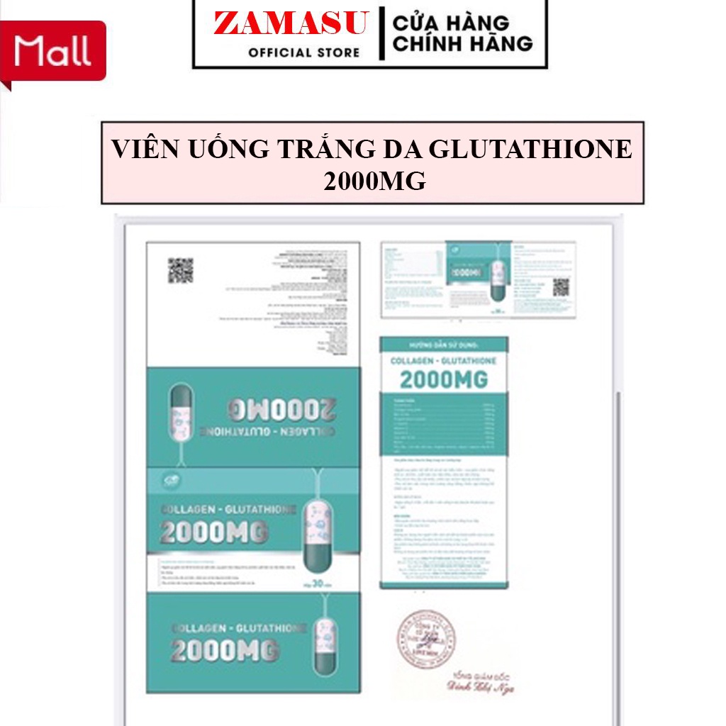 Viên Uống Trắng Da Mờ Nám Giảm Nếp Nhăn Glutathione Collagen 2000mg Hàng Chính Hãng Hộp 30 Viên | BigBuy360 - bigbuy360.vn