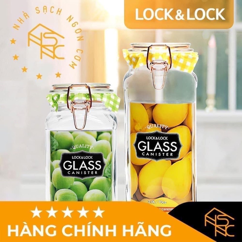 Hũ Thuỷ tinh Lock 2 lit