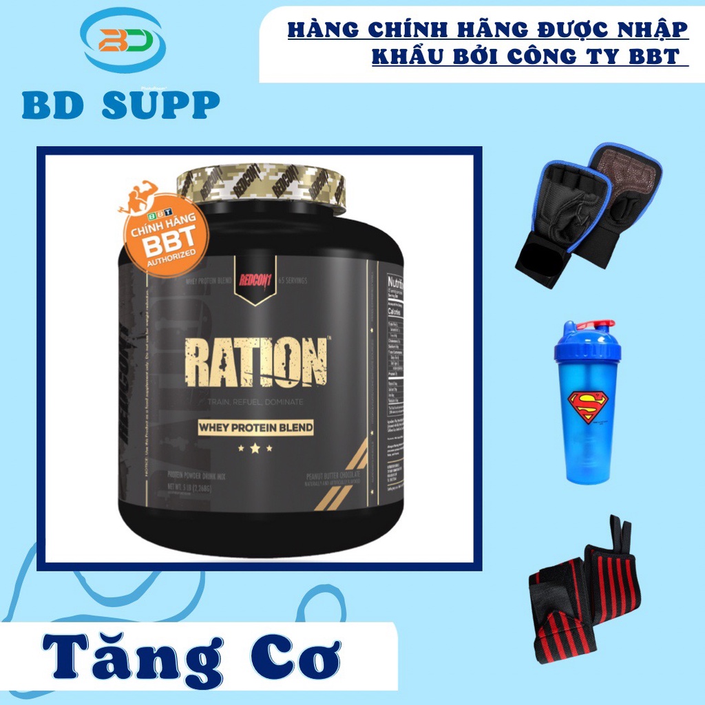 Redcon1 Ration Whey Protein (65 Serving), Sữa Tăng Cơ Đốt Mỡ, 25G Protein, 11.4G EAA + 5.4G BCAA, 2.1KG