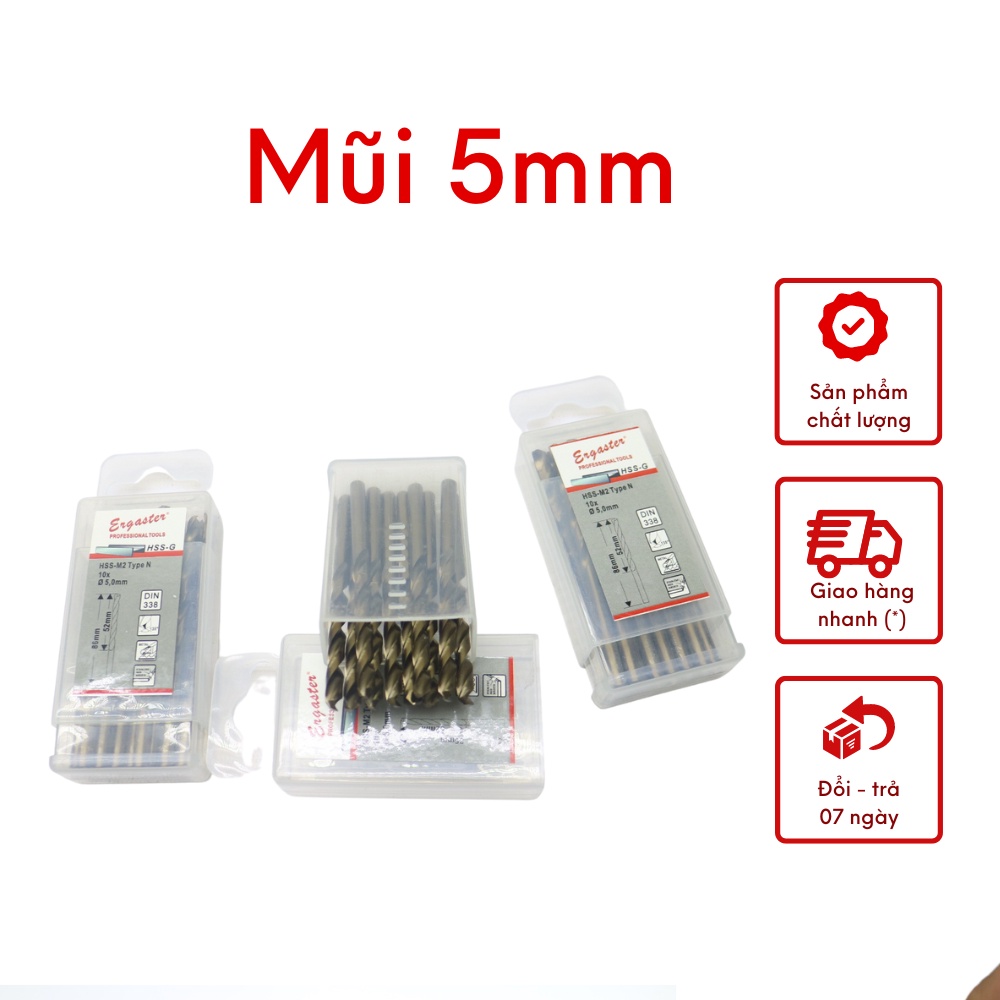 Mũi khoan inox cao cấp Engaster size từ 2mm đến 7mm