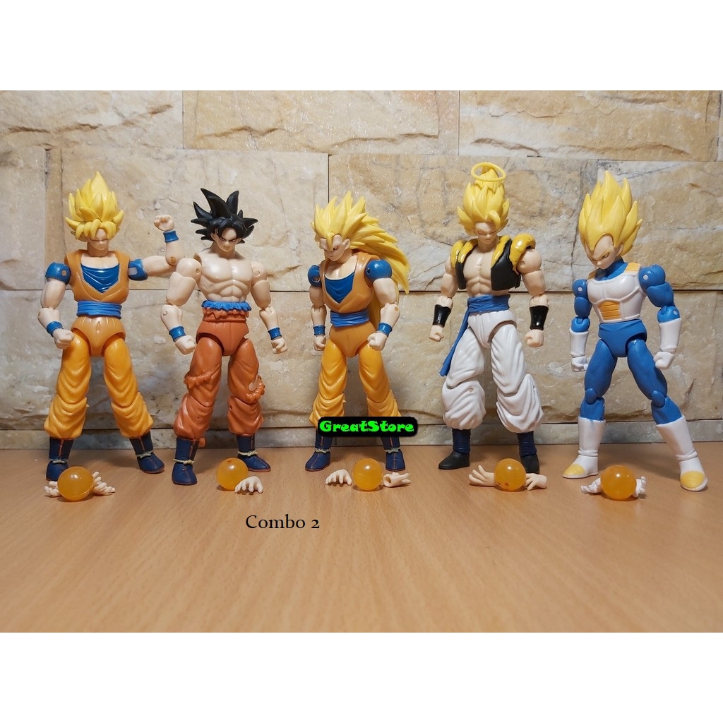 Combo 5 mô hình Dragonball Goku Vegeta Vegeto 16 cm