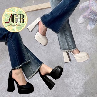 Sandal gót đúp bít mũi vuông siêu hot cao 12 cm