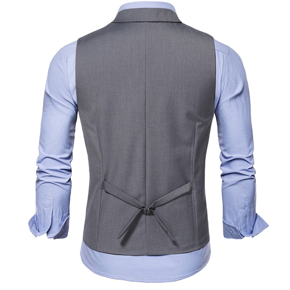 Áo gile nam cao cấp phong cách Hàn thiết kế 2 hàng cúc phối kẻ sọc sang chảnh lịch lãm H65