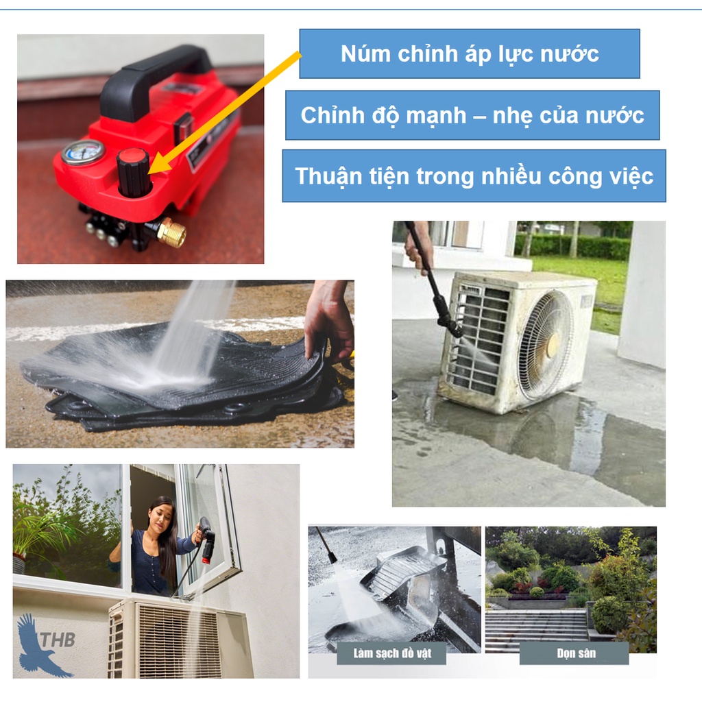 Máy Rửa Xe | Máy Rửa Xe Cao Áp Có Chỉnh Áp 3500W | Lõi Đồng 100% | Dây áp Lực Bọc Thép | BẢO HÀNH 24 THÁNG