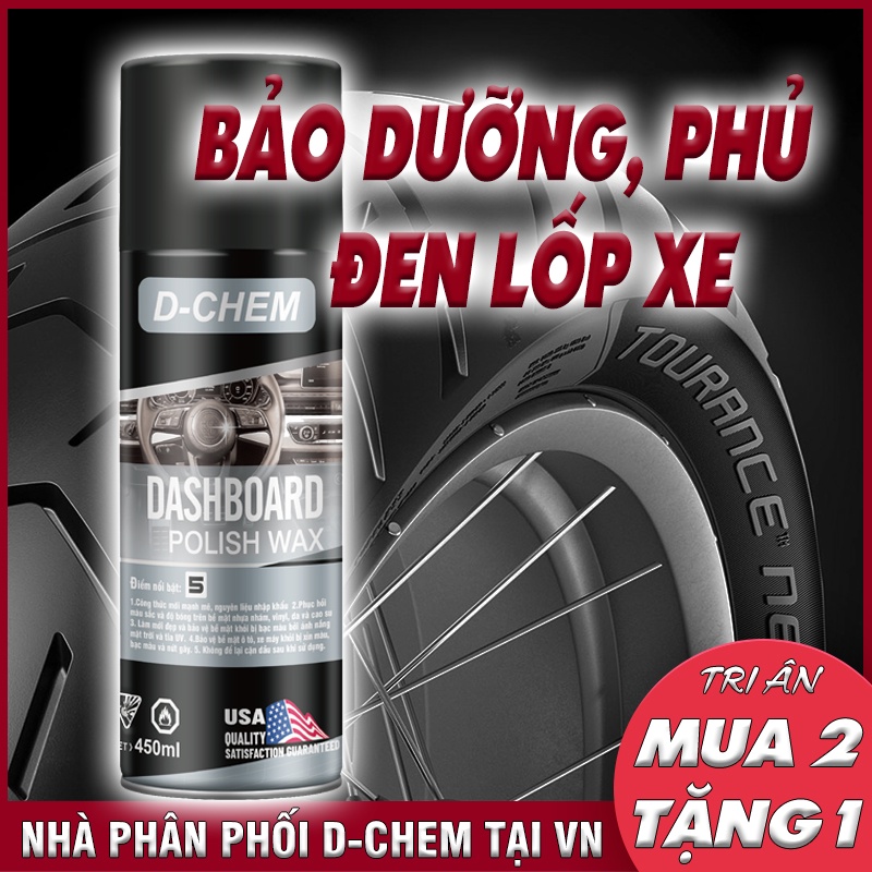 Dung Dịch Làm Đen Lốp Xe Máy Ô Tô D-Chem Như Mới Dưỡng Lốp Hoàn Hảo, Hiệu Quả Không Ngờ