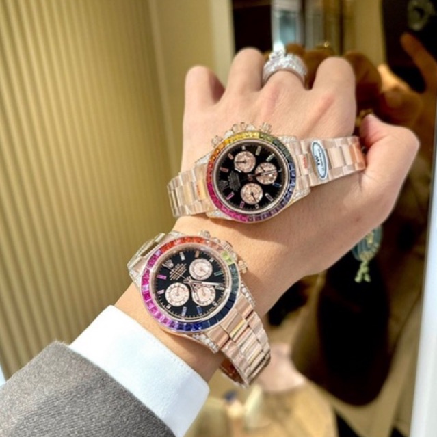 Đồng hồ nam thời trang Rolex Daytona Rainbow 40mm máy cơ Thuỵ Sỹ 4130
