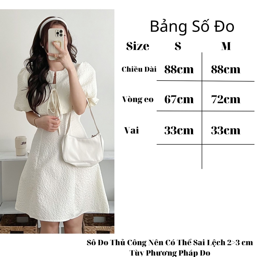 Đầm Nữ Dáng Suông Tay Bông Giả Set Cột Nơ Ngực Vải Xốp Mềm Siêu Nữ Tính Phù Hợp Mọi Phong Cách Đ9223 | BigBuy360 - bigbuy360.vn