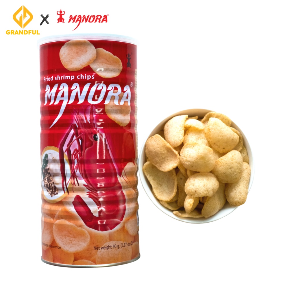 Bánh Snack Tôm/Cua MANORA 90g (Lon Đỏ/Hồng)