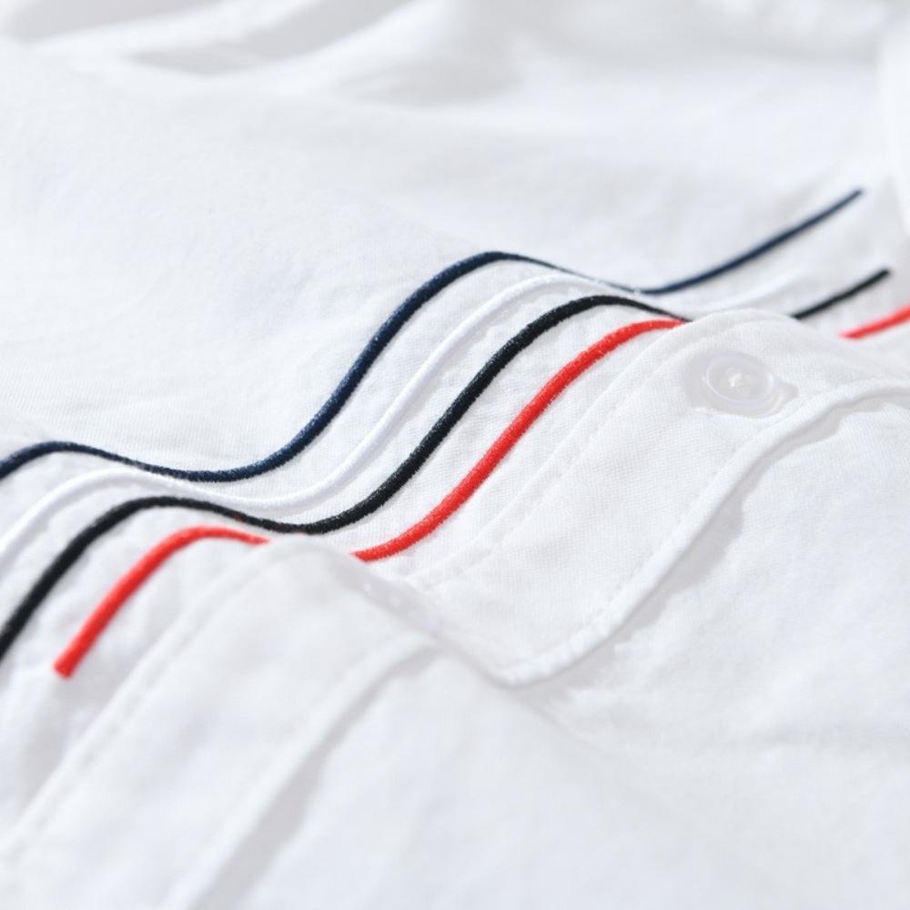 Áo sơ mi nam tay dài phối 4 sọc màu SM414 phong cách Hàn Quốc thời trang Erina cao cấp chất vải mát mịn